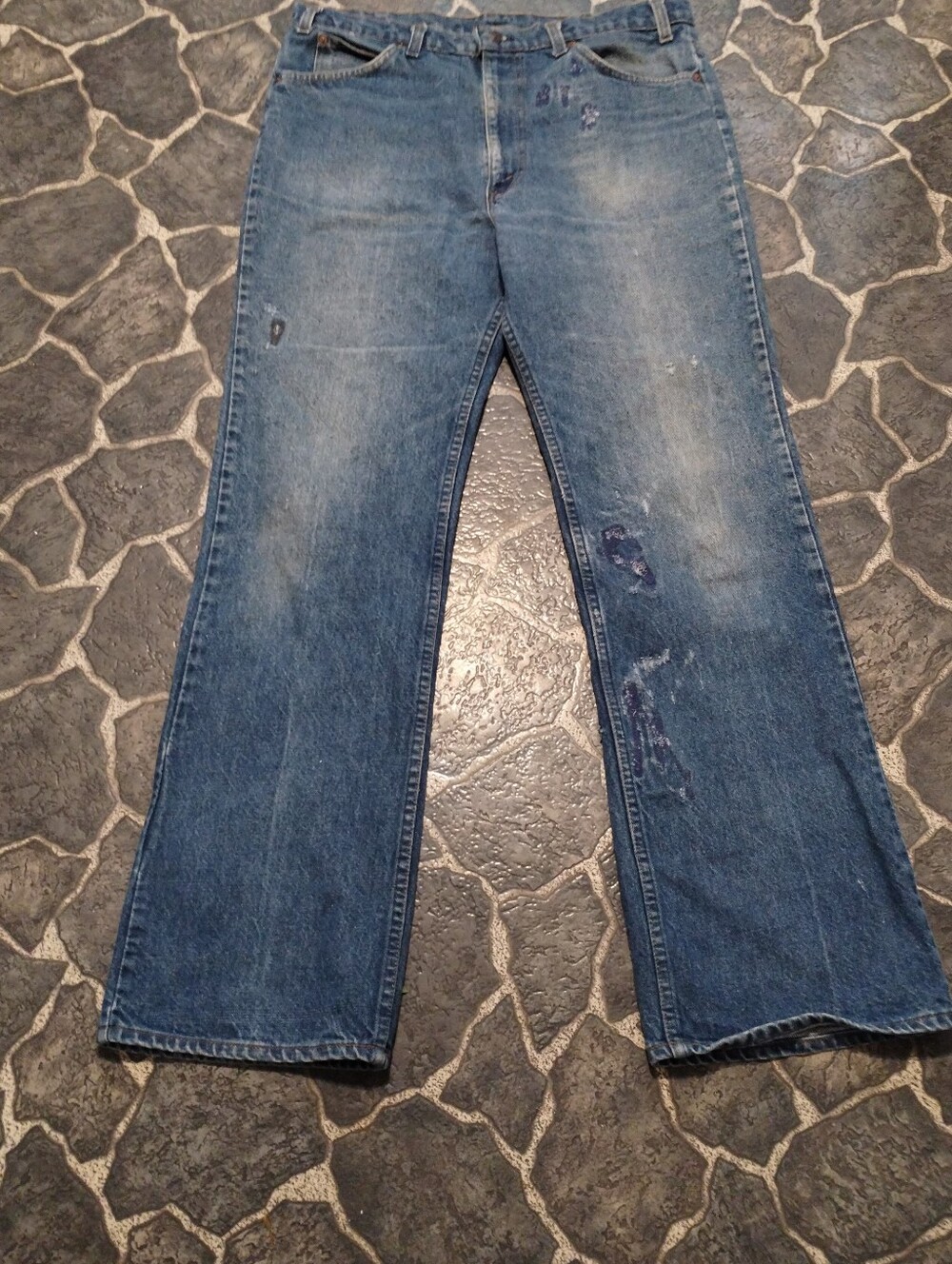 LEVIS 517 Saddleman Bootcut Raw Denim Orange tab jeans 70s 36 " x 34 " VINTAGE